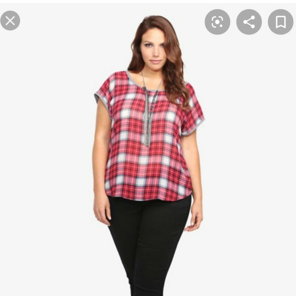 Torrid plaid dolman top